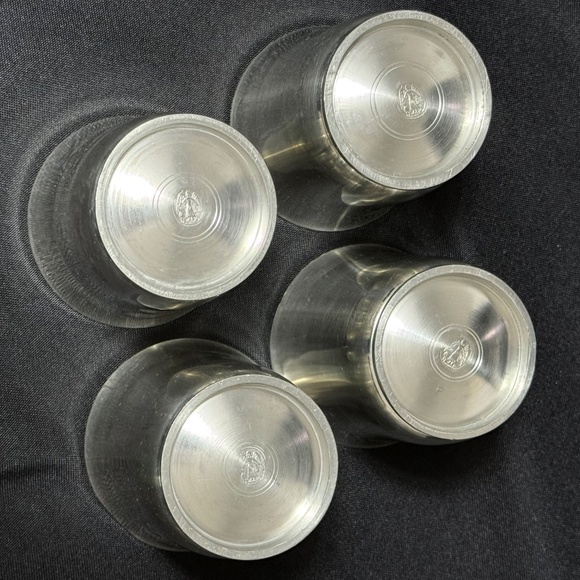 Vintage German 19th Century Pewter Barware Cups Set of 4 Angel Mark w Scales F K - Picture 4 of 6